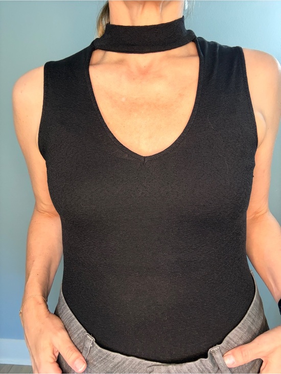 Michael Stars Tops - Michael Stars Black Choker Neck Bodysuit Size S
